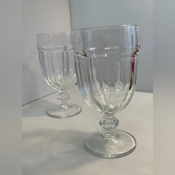 Pair Large Libbey Duratuff Goblet Drinking Glasses - Picture 5 of 7